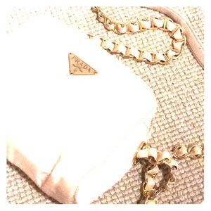 Prada cream bag!